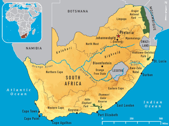 karta sydafrika